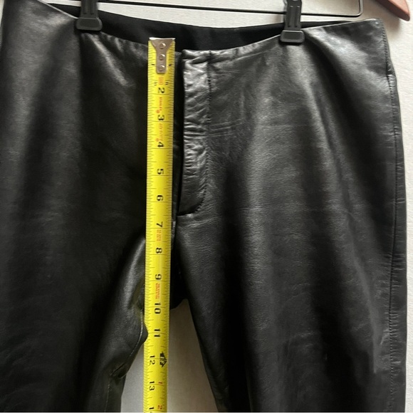 Identify Soft Black Leather Straight Leg Pants Sz 6 - Picture 8 of 10
